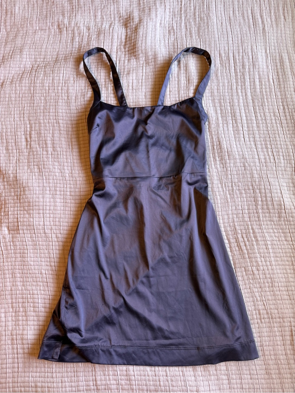 Free People Eggplant Purple, Satiny Mini Dress with Adjustable Back Straps